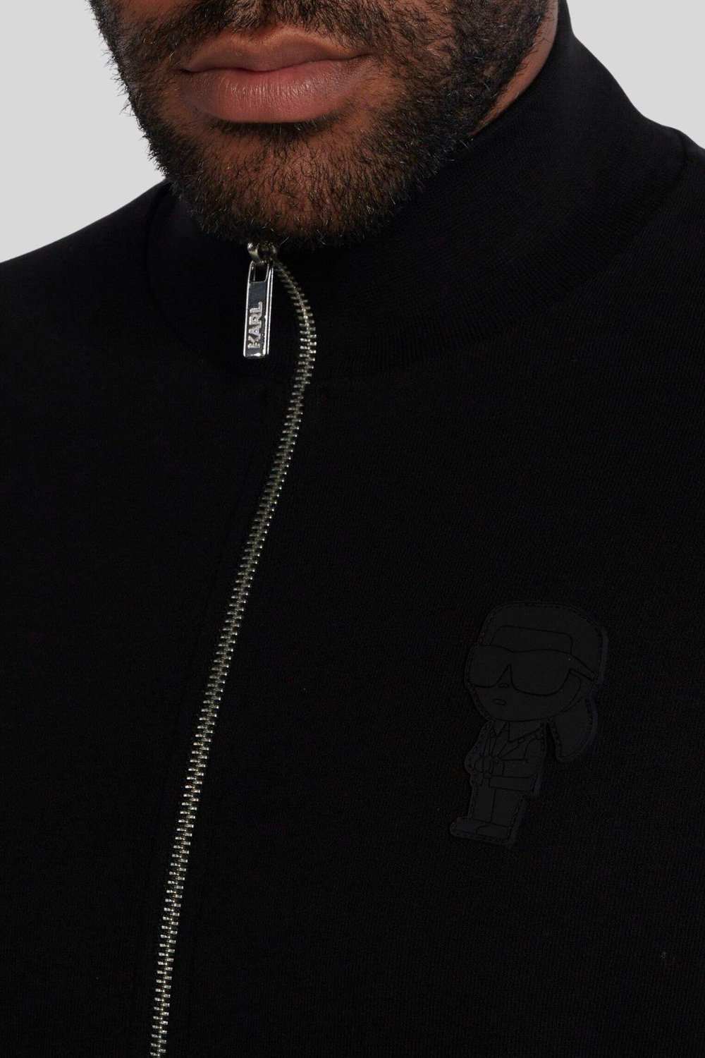 Karl Lagerfeld Erkek Fermuarlı SweatShirt Siyah