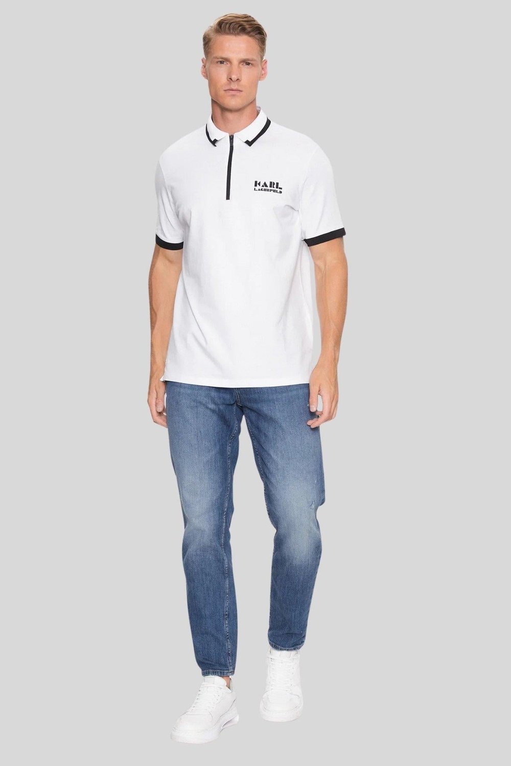 Karl Lagerfeld Erkek Polo Gömlek Beyaz