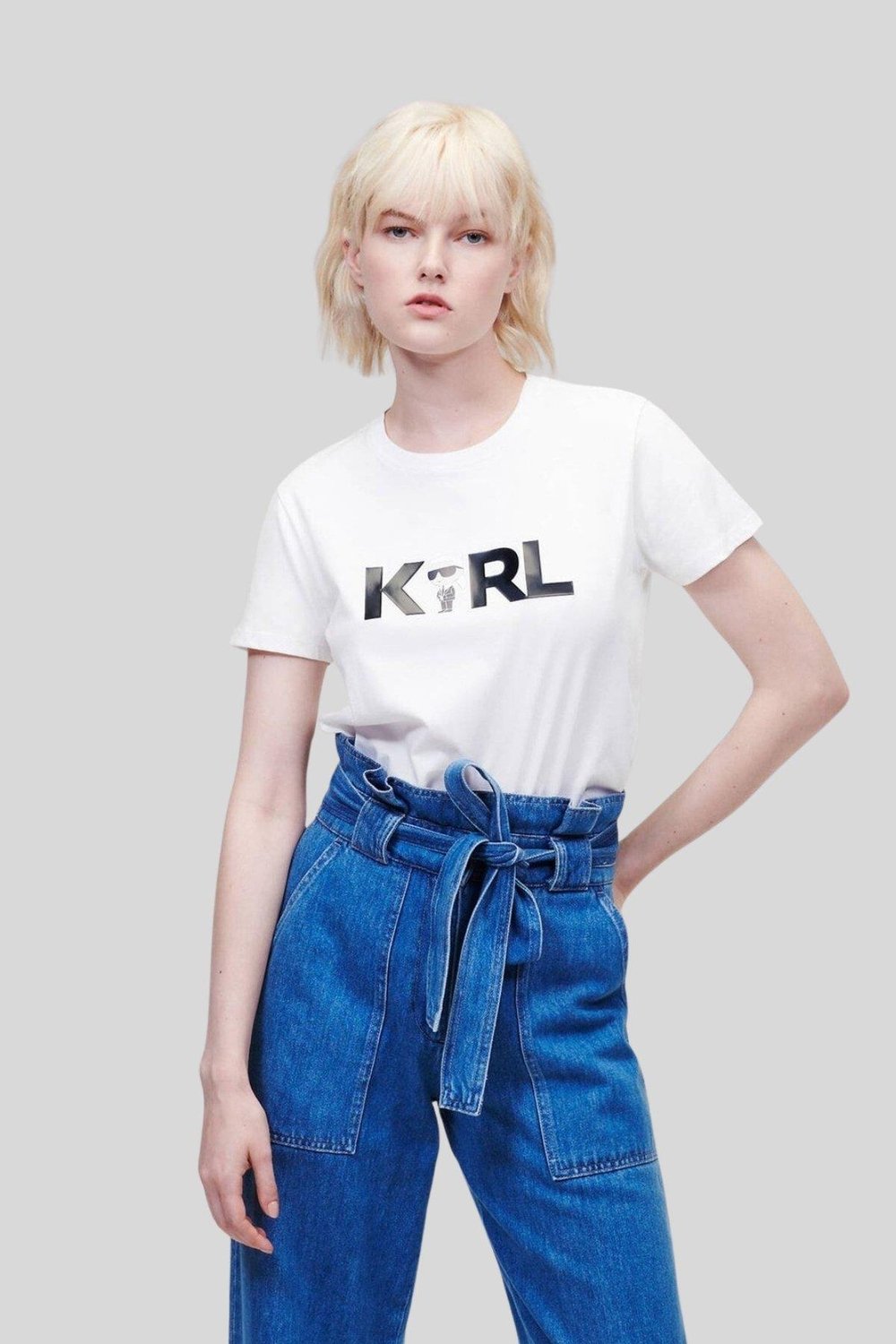 Karl Lagerfeld Kadın T-Shirt Beyaz
