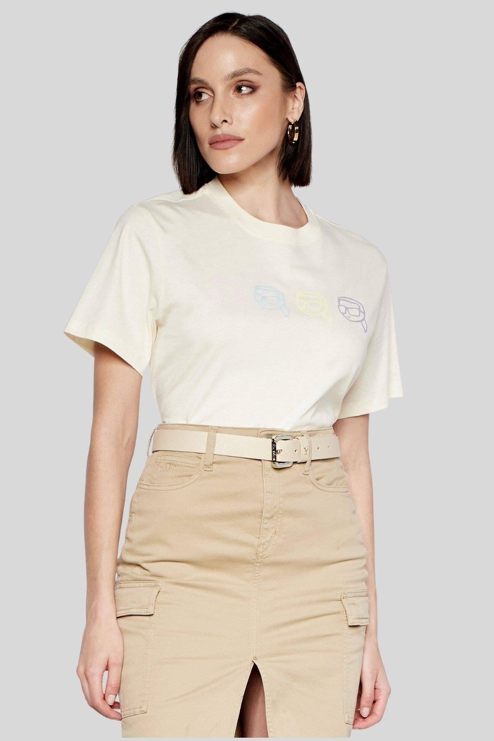 Karl Lagerfeld Kadın T-Shirt Beyaz