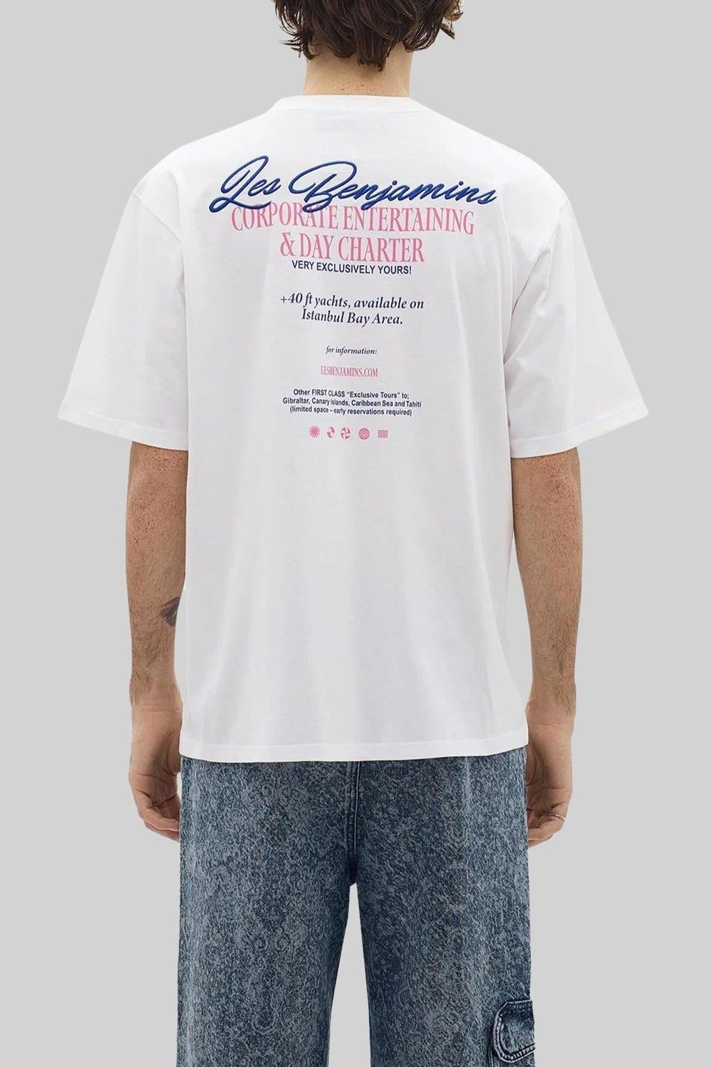 Les Benjamins Erkek  T-Shirt Beyaz