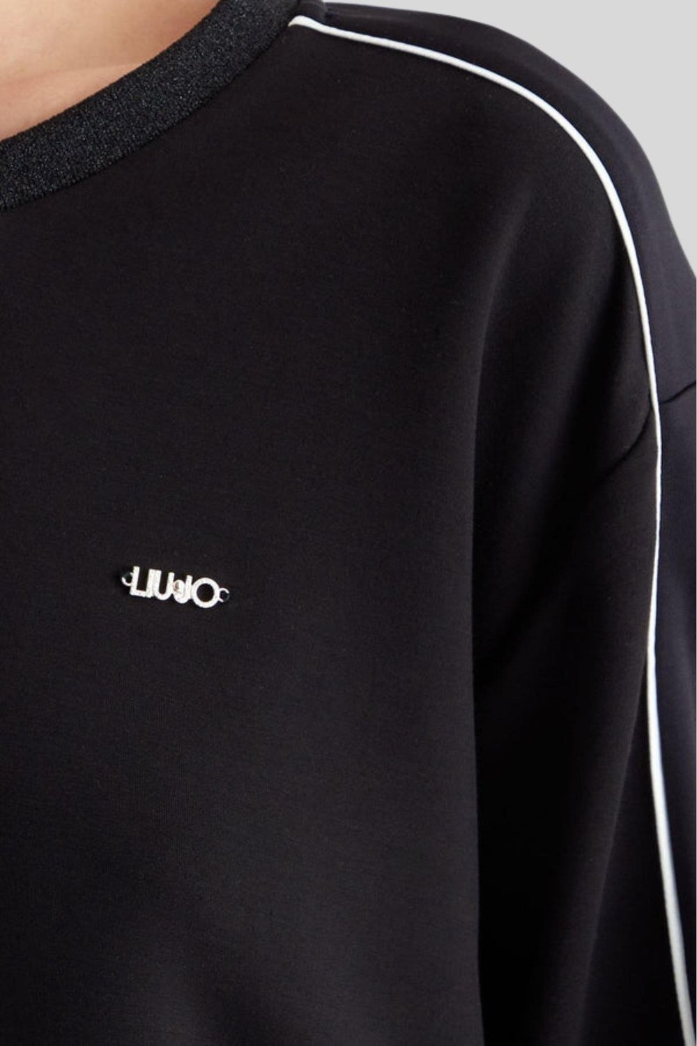Liu Jo Kadın Bisiklet Yaka Scuba Sweatshirt Siyah