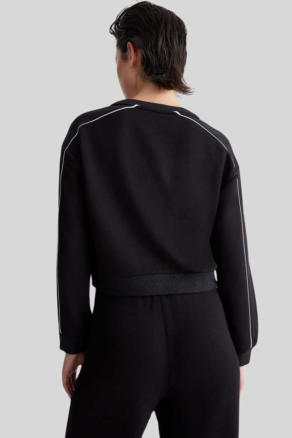 Liu Jo Kadın Bisiklet Yaka Scuba Sweatshirt Siyah