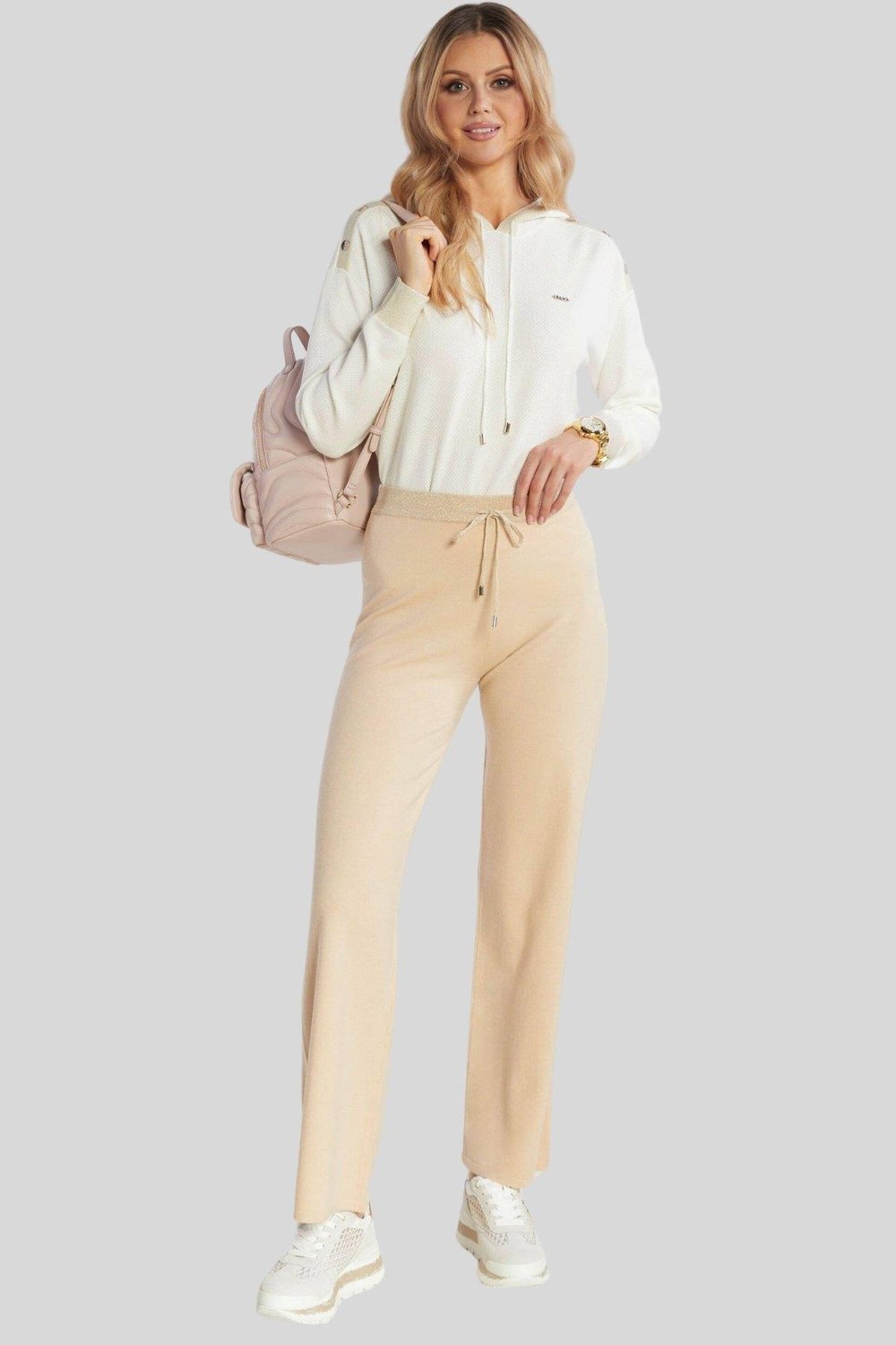 Liu Jo Kadın Regular Fit Örme Pantolon Bej