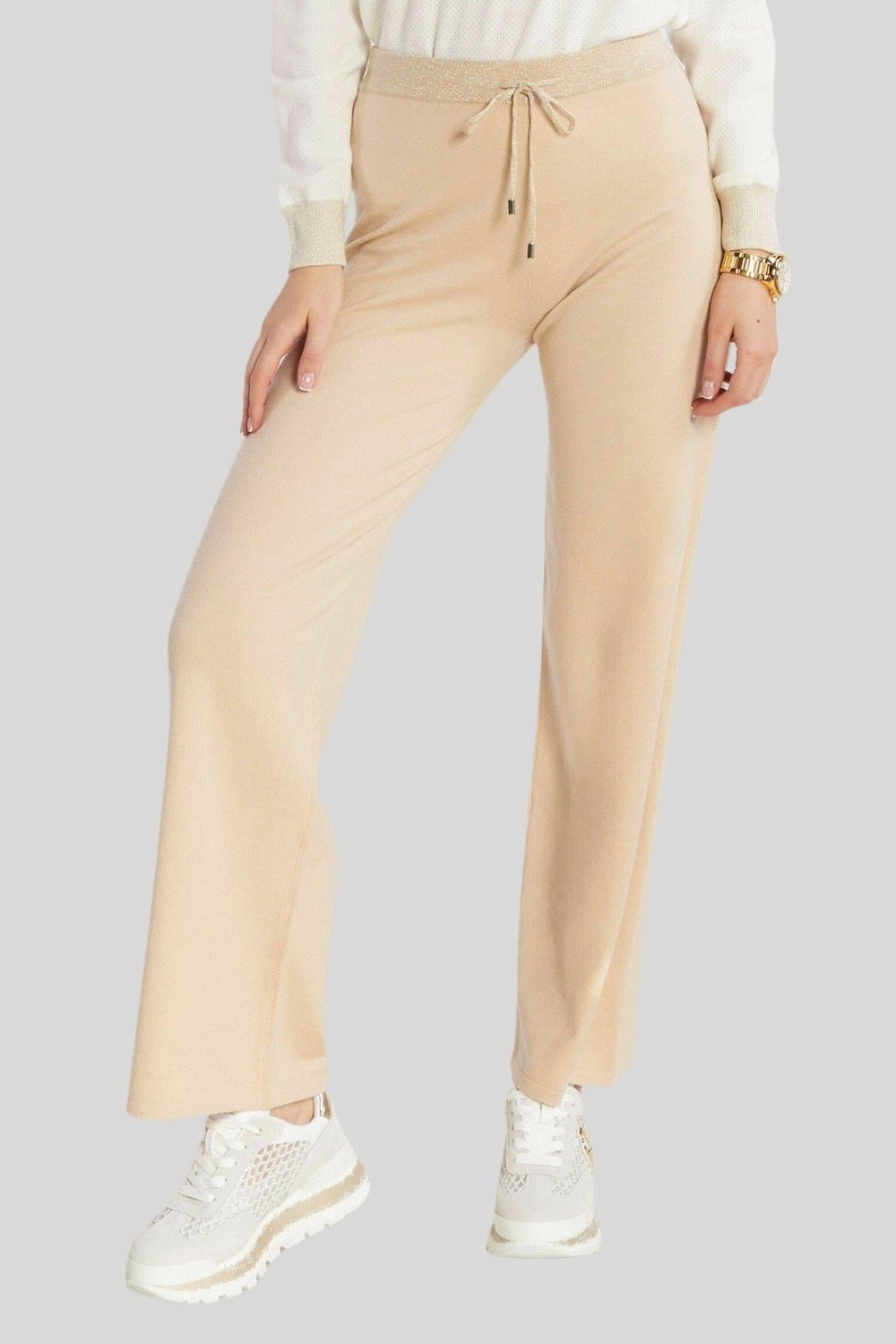Liu Jo Kadın Regular Fit Örme Pantolon Bej