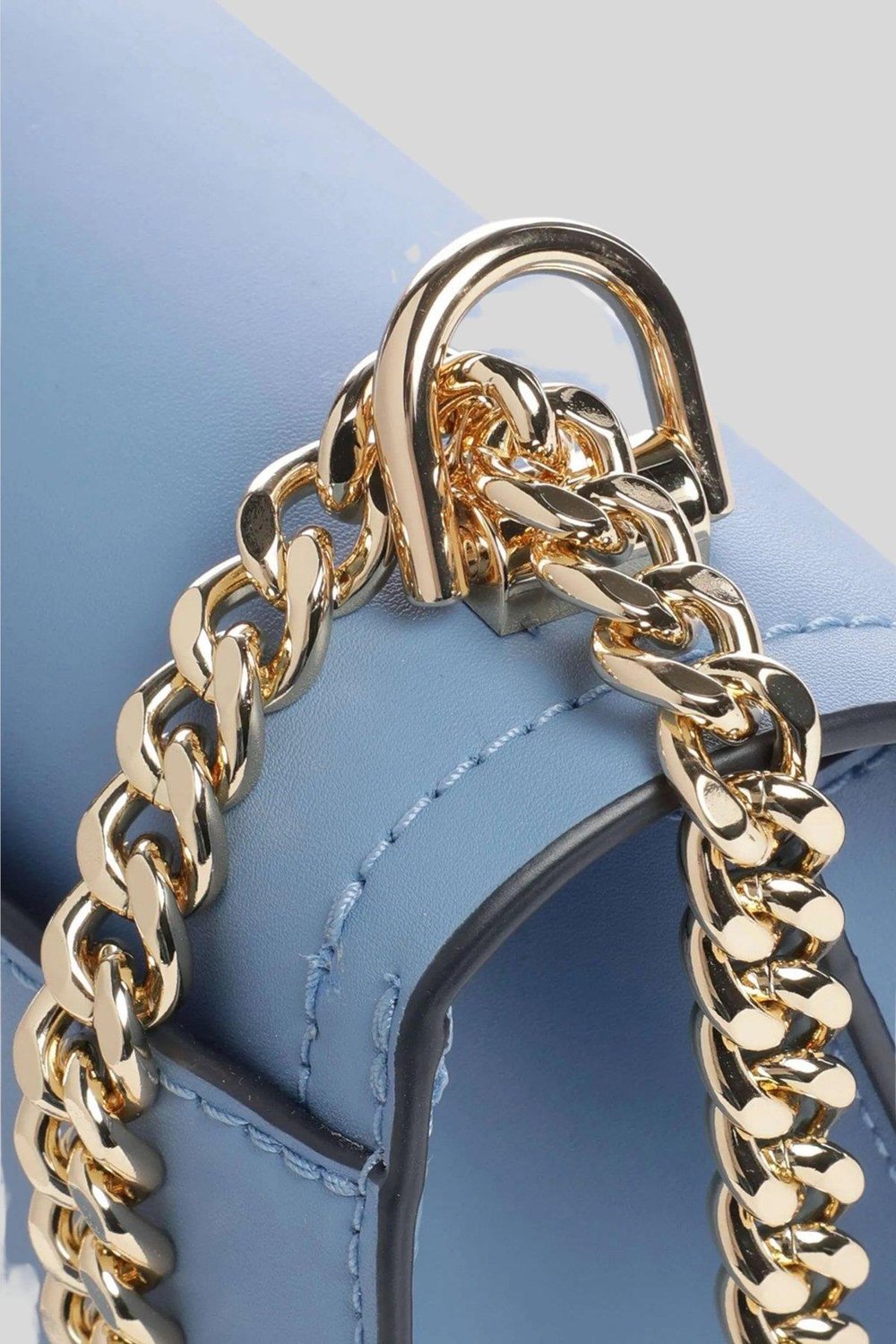 Michael Kors Kadın Logolu Zincir Askılı Deri Omuz Çanta Mavi