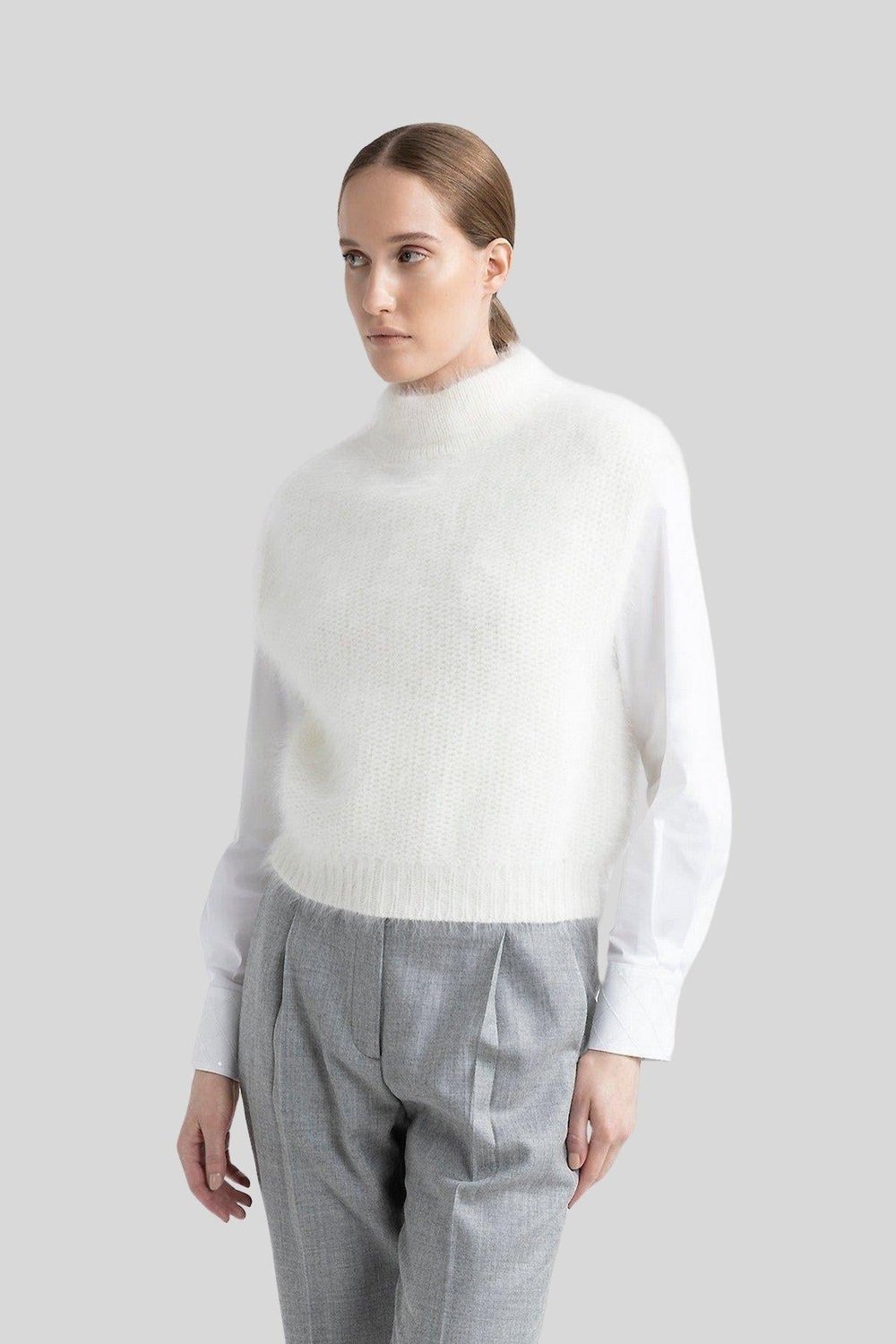 Peserico Kadın Triko Süveter S93122F03-09205 Beyaz