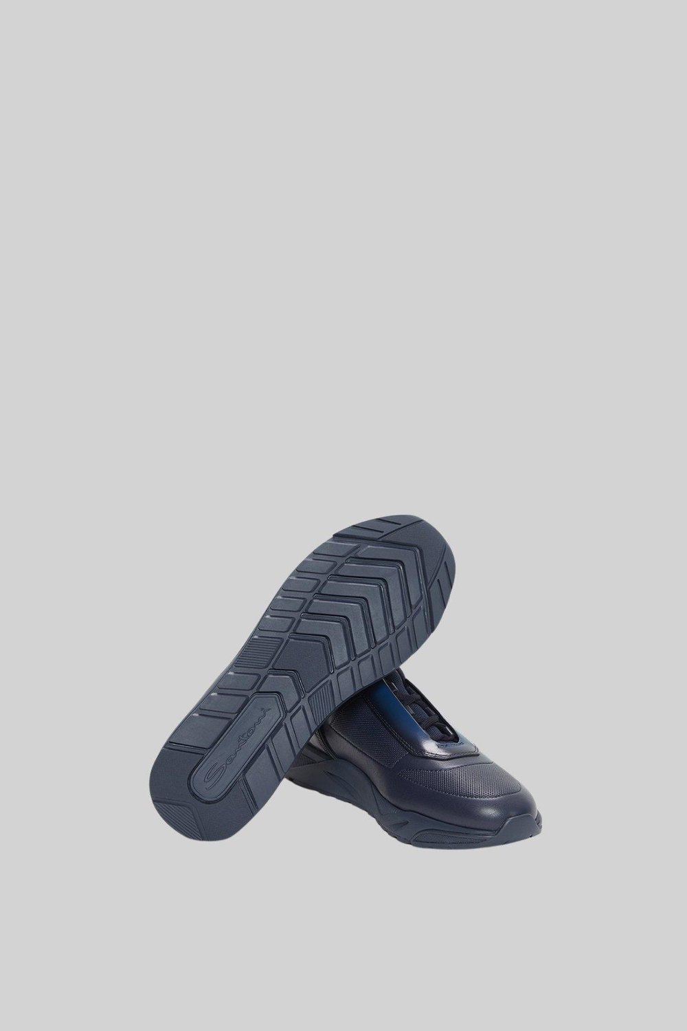 Santoni Deri Erkek Sneaker Mavi