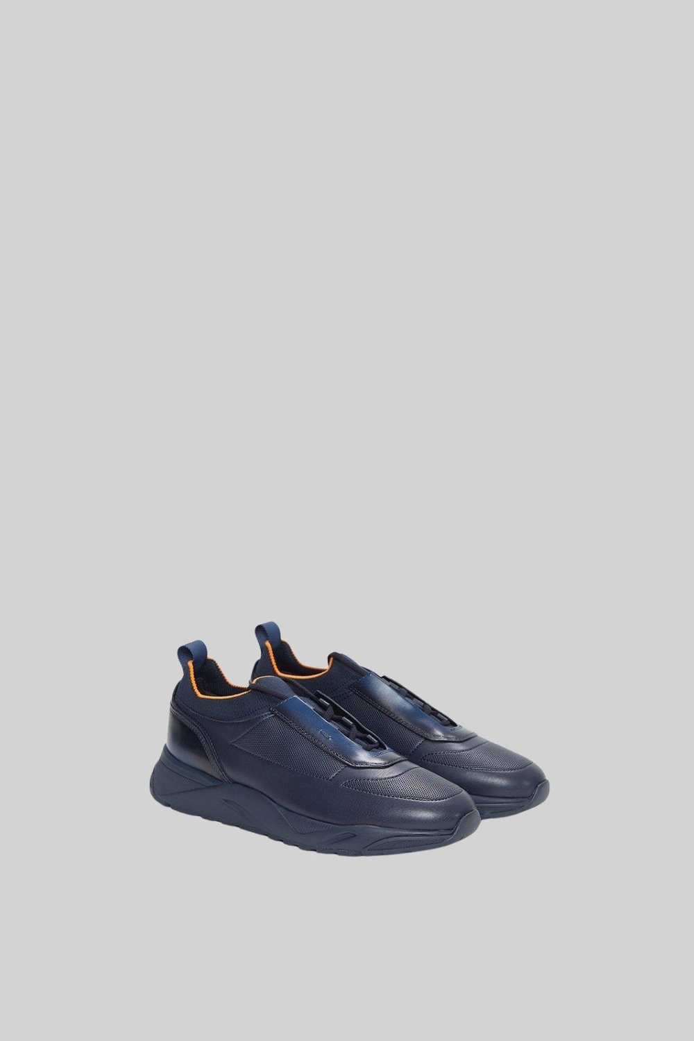 Santoni Deri Erkek Sneaker Mavi