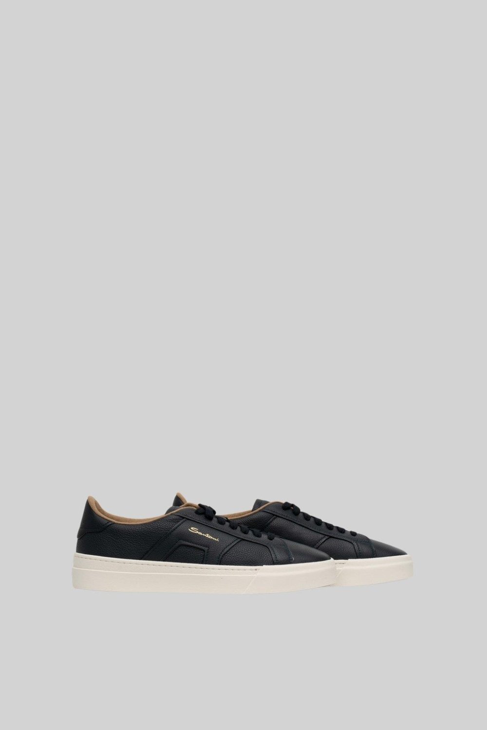 Santoni Erkek Deri Sneaker Mavi