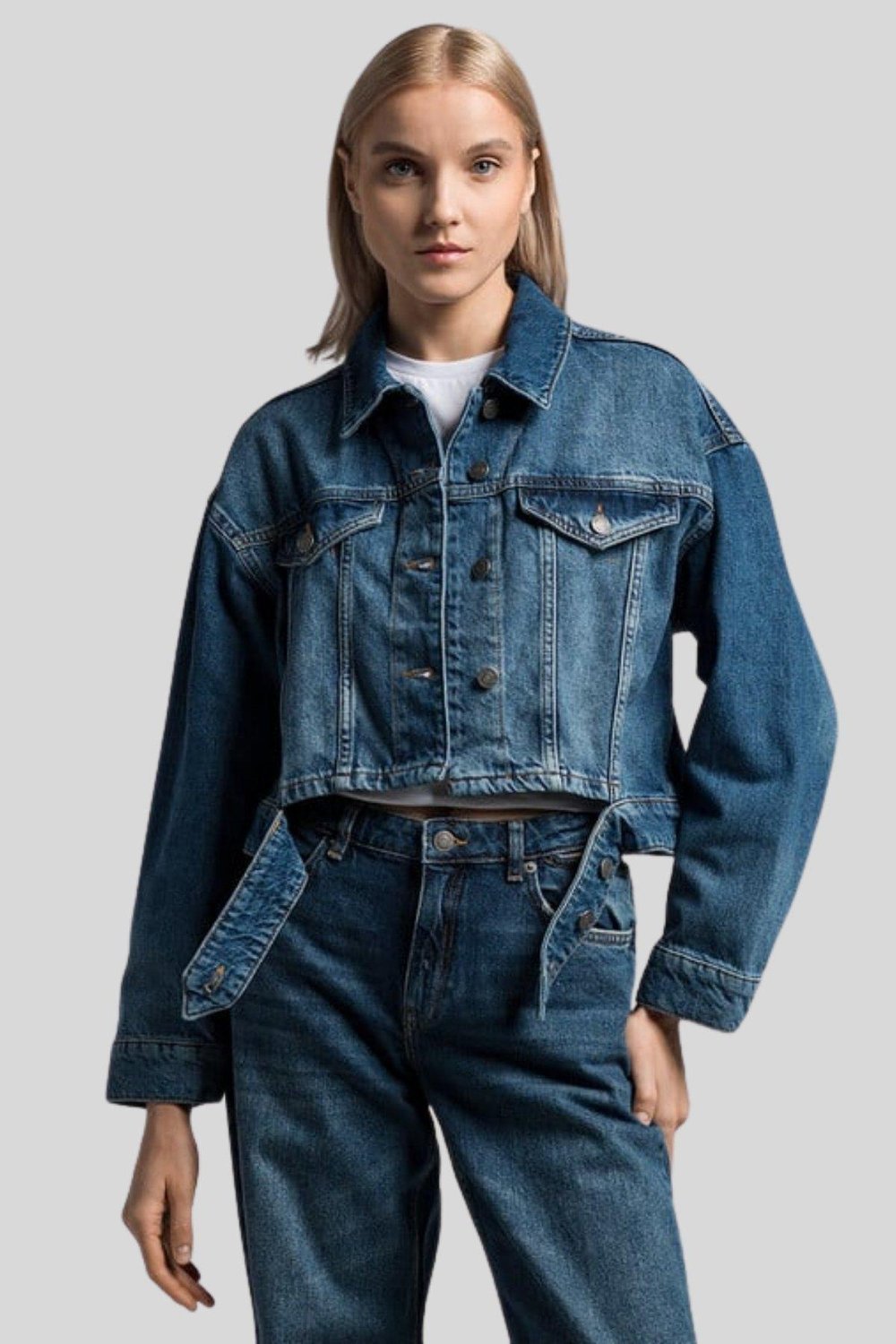 Twinset Kadın Jean Ceket Mavi