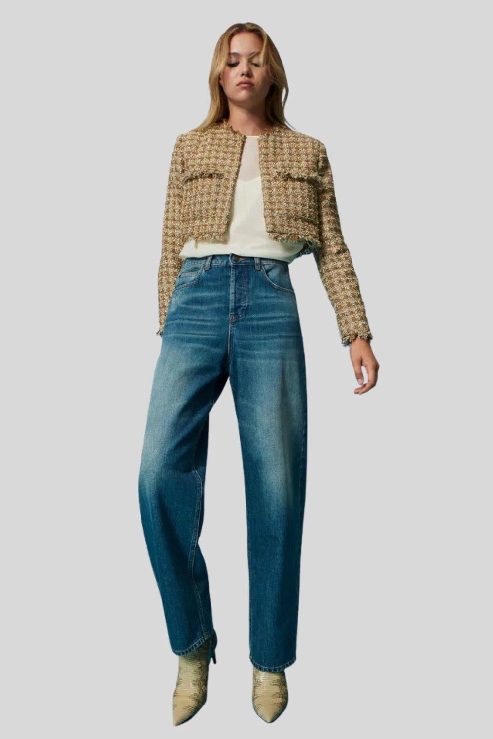 Twinset Kadın Jean Pantolon Mavi