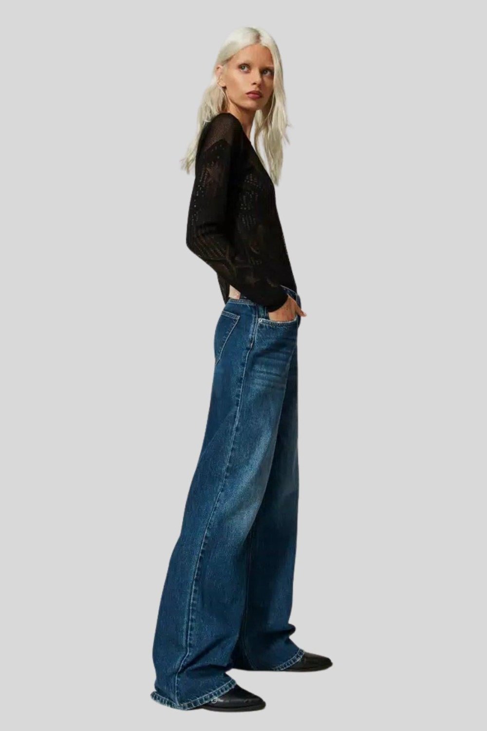 Twinset Kadın Jean Pantolon Mavi