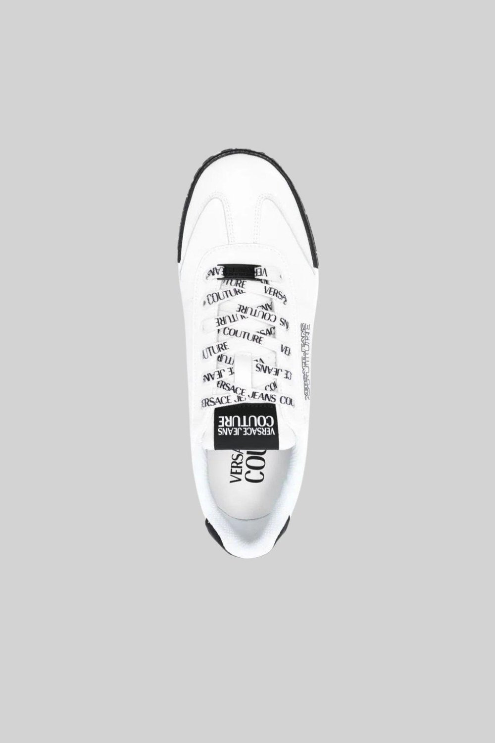 Versace Jeans Couture Erkek Logolu Deri Sneaker Ayakkabı Beyaz