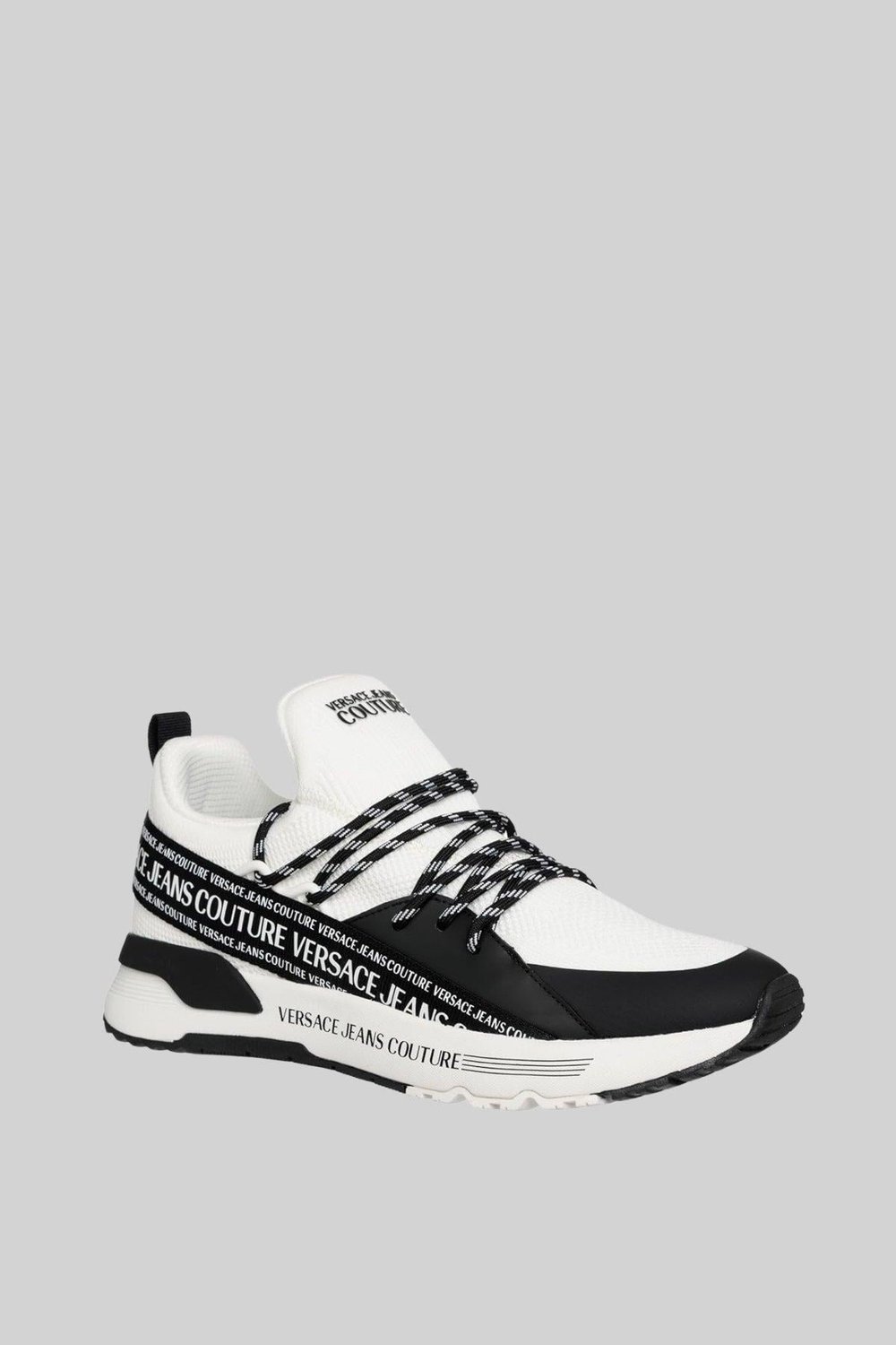 Versace Jeans Couture Erkek Logolu Örme Spor Ayakkabı Beyaz 100