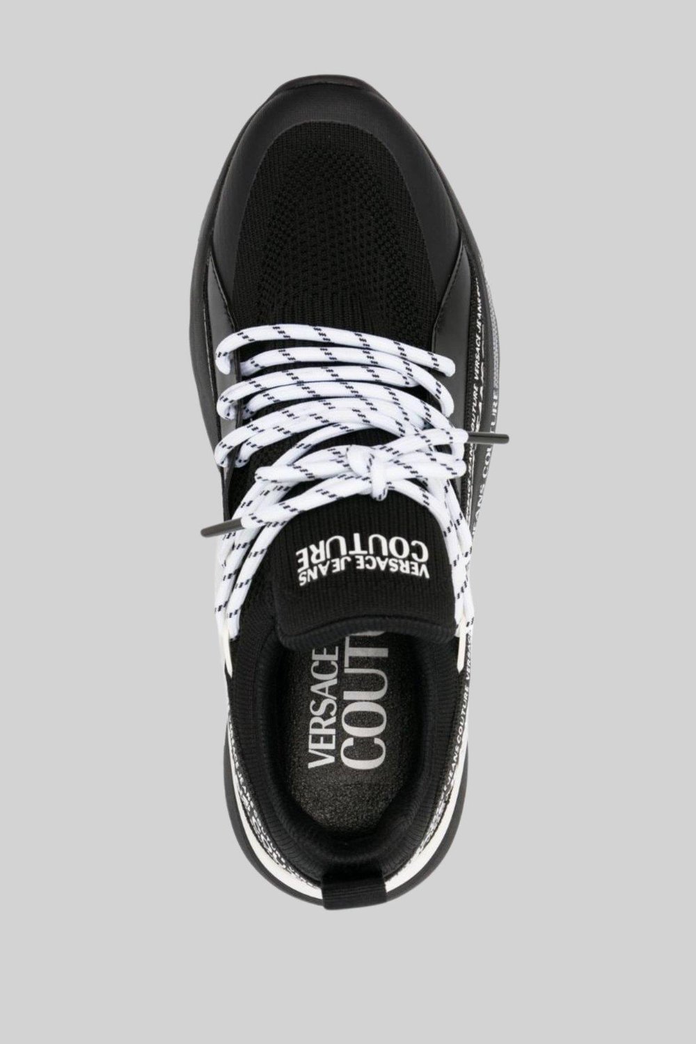 Versace Jeans Couture Erkek Logolu Örme Spor Ayakkabı Siyah 899