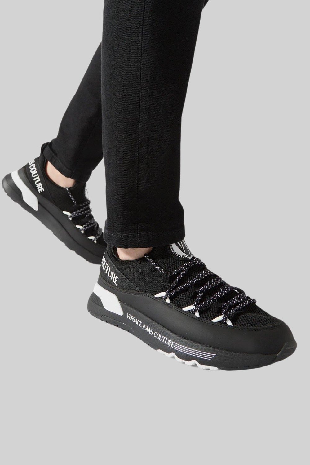 Versace Jeans Couture Erkek Logolu Sneaker Ayakkabı Siyah 899