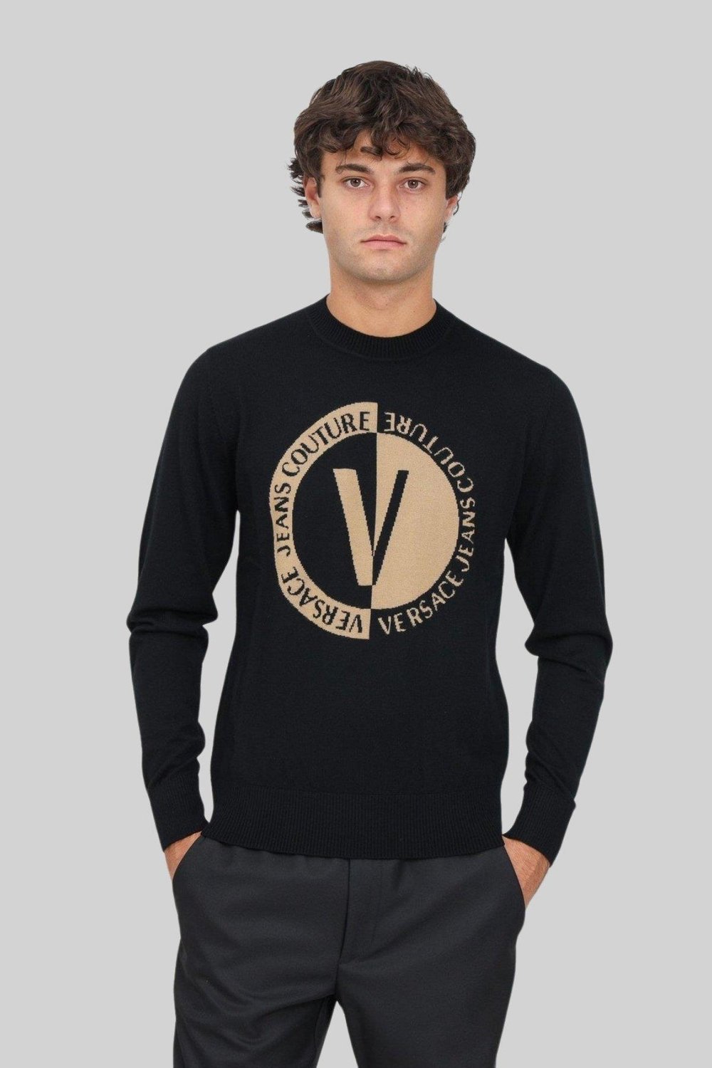 Versace Jeans Couture Erkek Örme Yün Kazak Çok Renkli