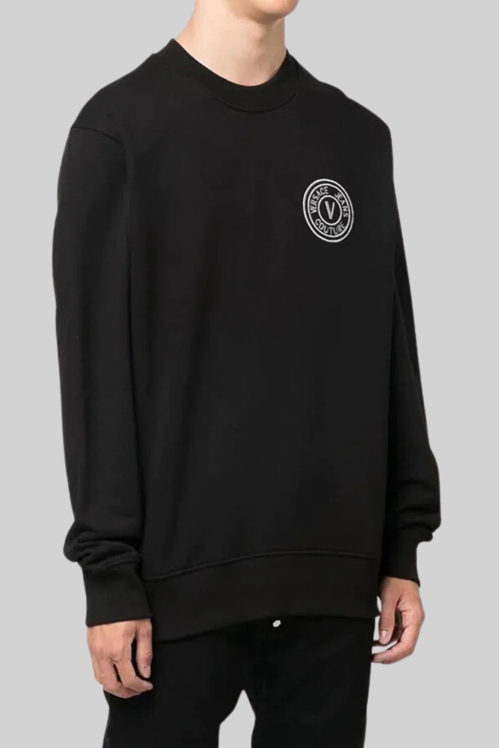 Versace Jeans Couture Erkek Regular Fit Uzun Kollu Sweatshirt Siyah