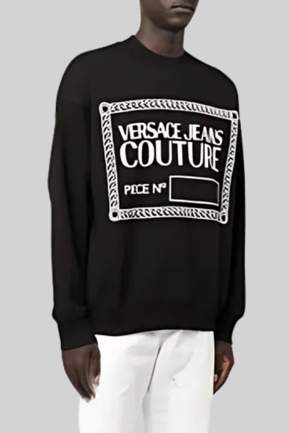 Versace Jeans Couture Erkek Uzun Kollu Logolu Sweatshirt Siyah 899