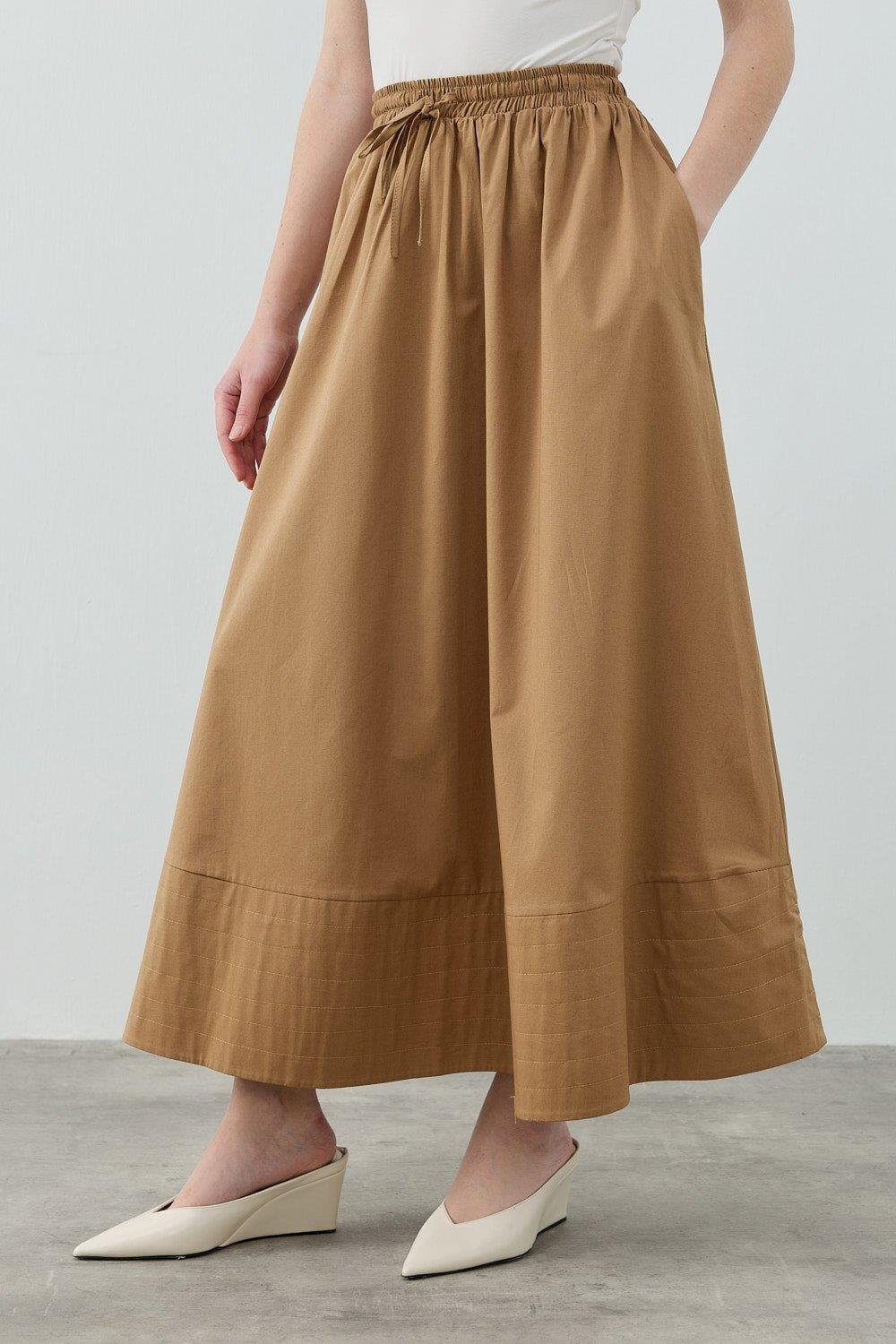 New Poplin Etek Camel