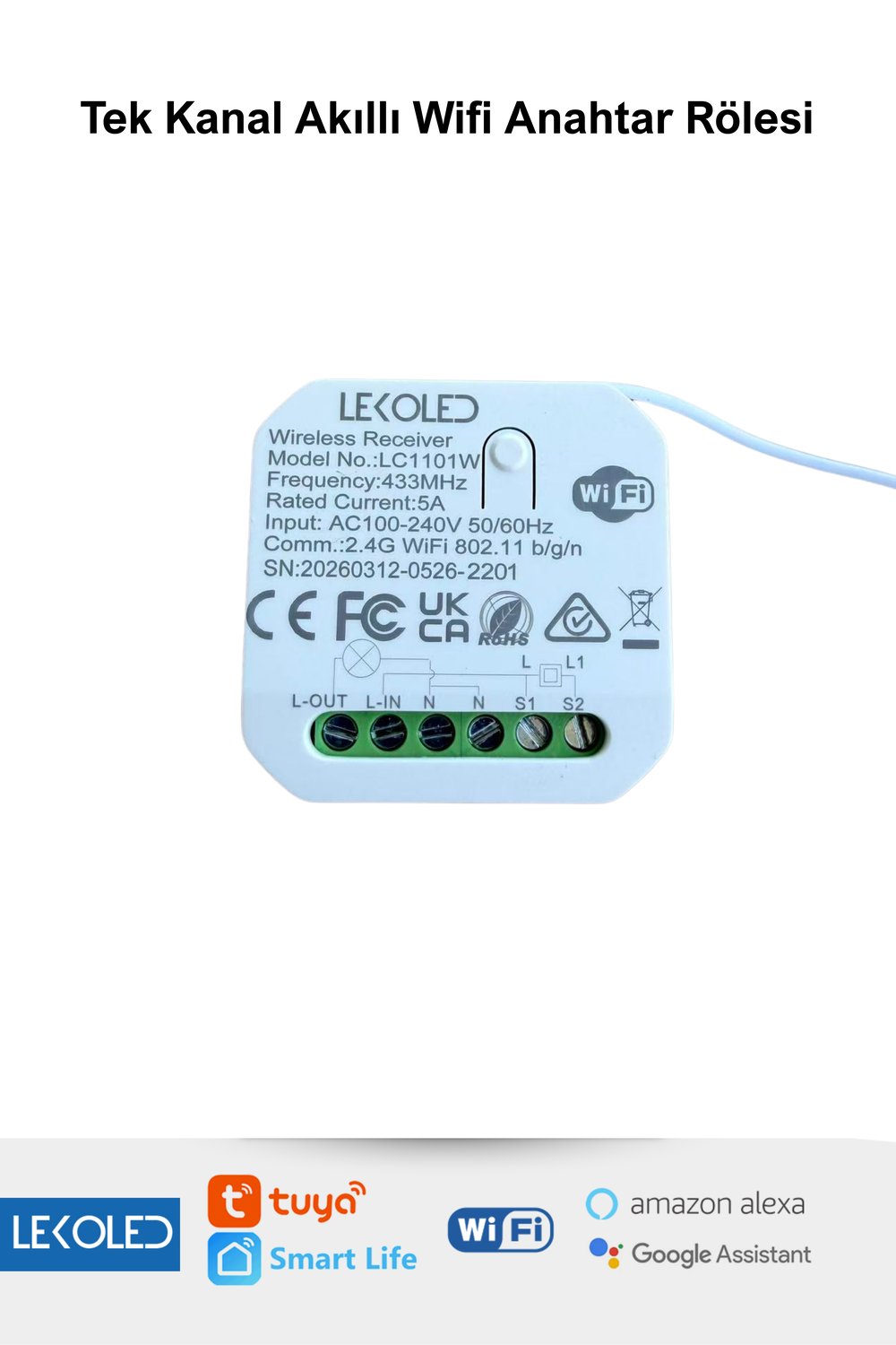  Tek Kanal Akıllı Wifi Anahtar Rölesi  RF + WIFI