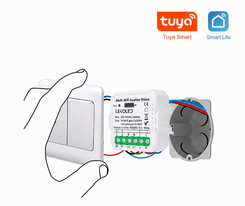  Tek Kanal Akıllı Wifi Anahtar Rölesi  RF + WIFI