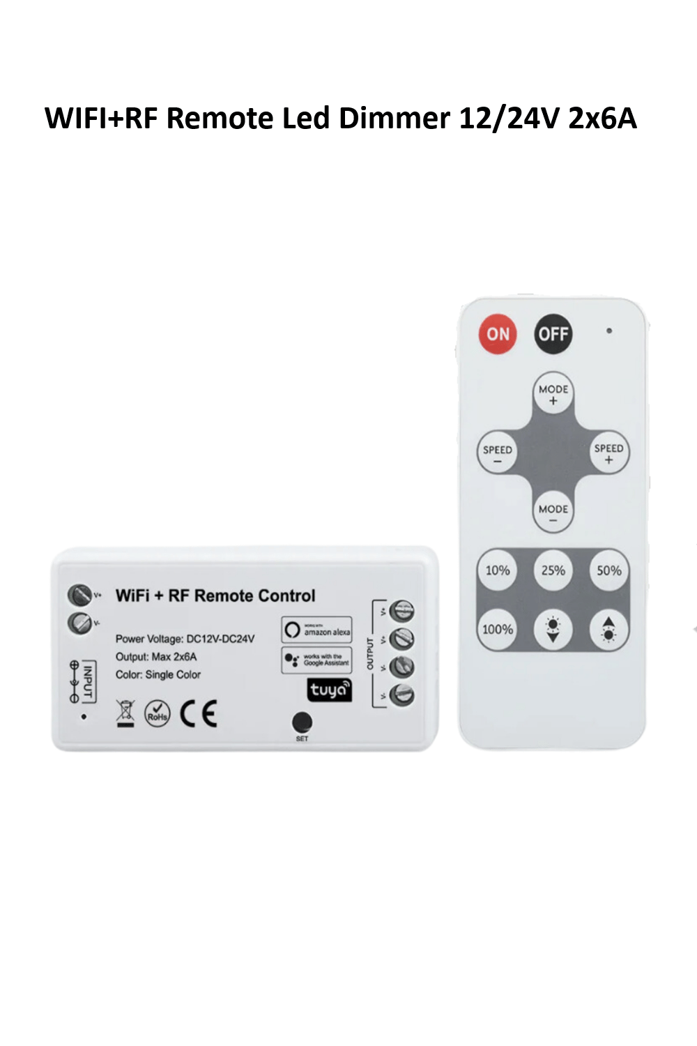  WIFI RF LED DIMMER 12/24V 2x6A