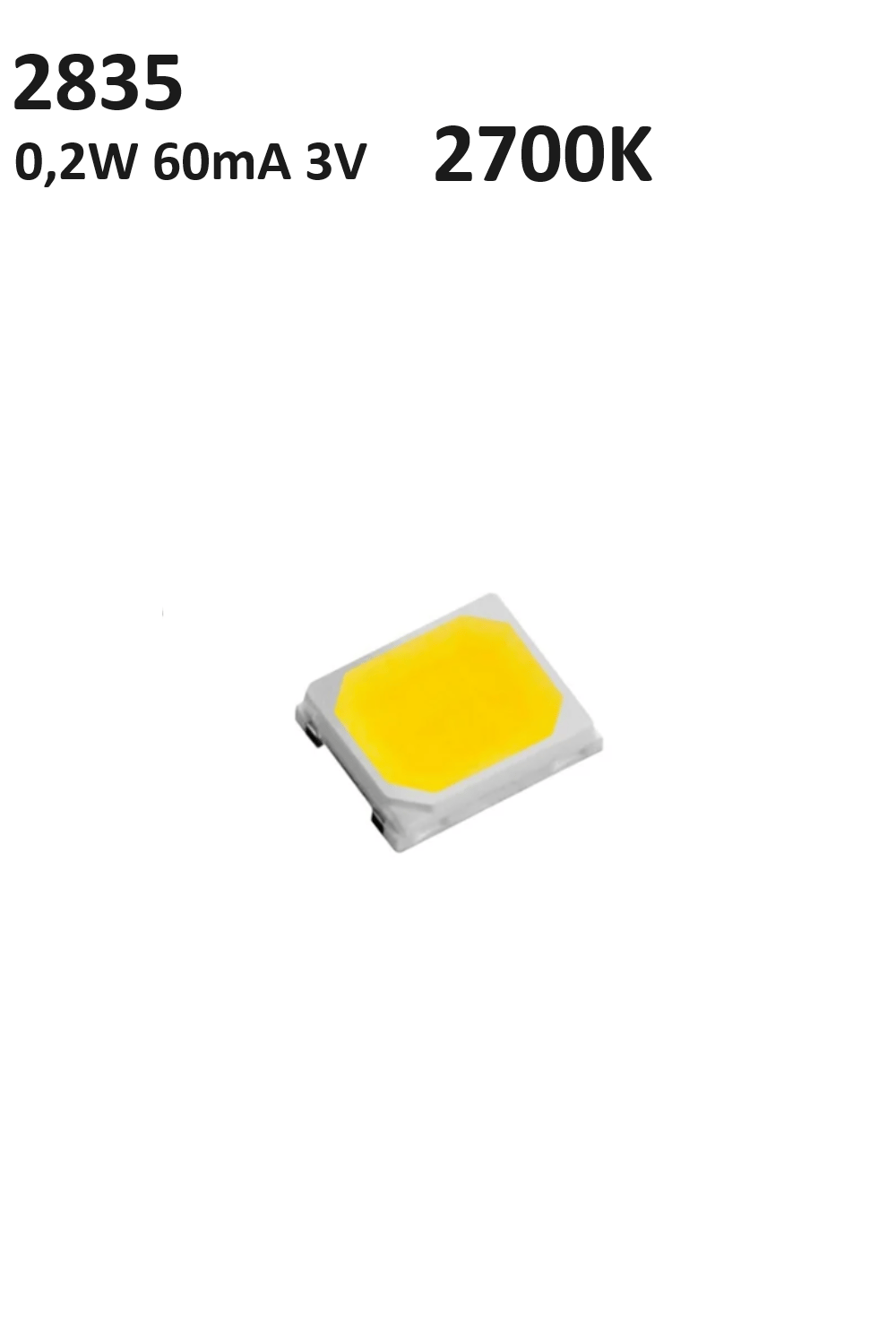 2835 60mA 2700K GÜNIŞIĞI 0.2W SMD LED