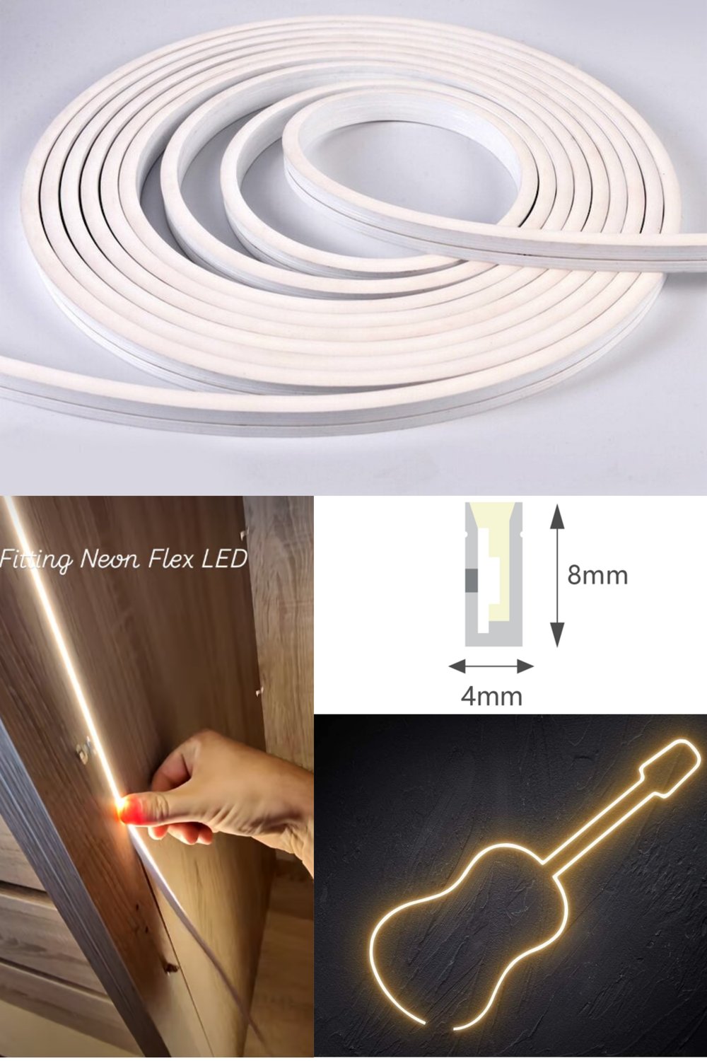 4mm Neon Led 6000K Beyaz 24V IP67