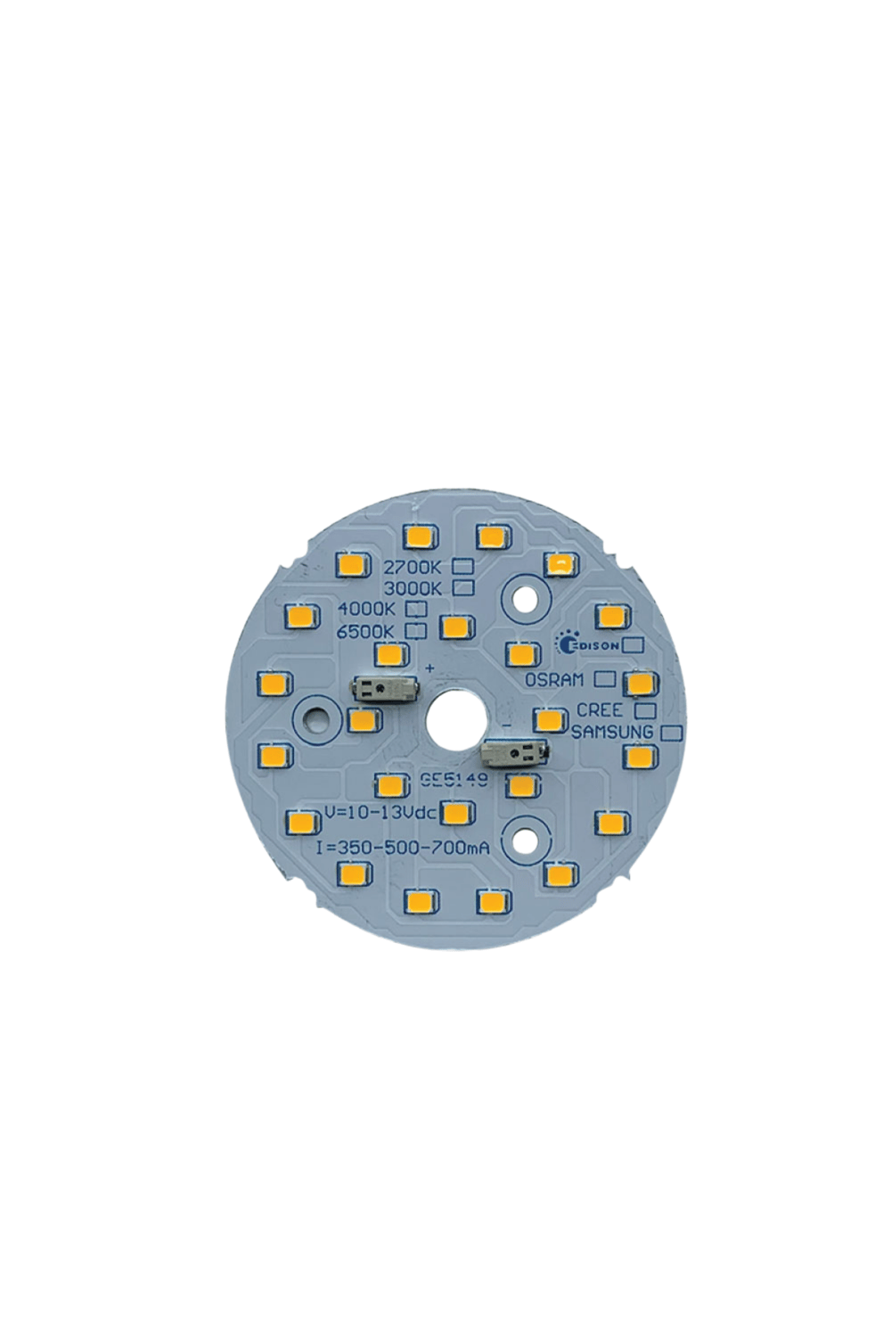 9W 60mm 3000K 24LED Yuvarlak Downlight LED PCB | 12-13V 350-700mA | Downlight Sabit Akım Yuvarlak LED Modül