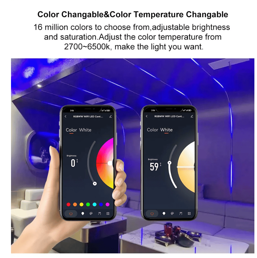 WIFI RF RGB+TUNABLE LED KONTROL ÜNİTESİ 12/24V 12A 