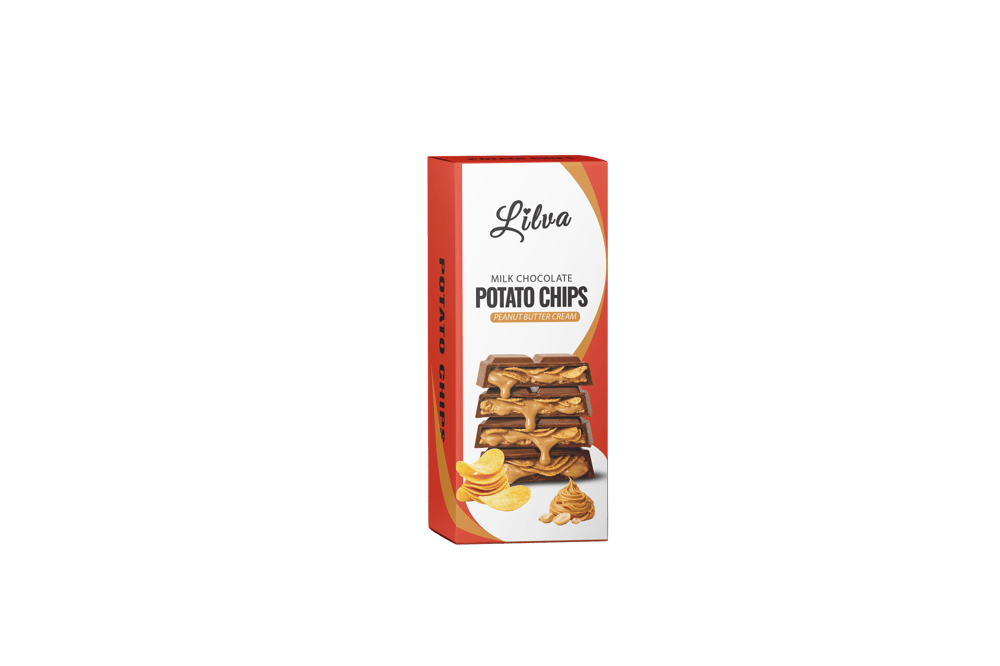 Lilva Peanut Butter and Potato Chips Filled Chocolate Bar 90 gr