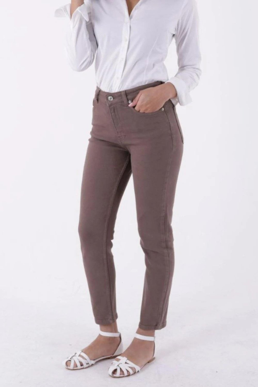 Premium Kalite Likralı Renkli Denim Momfit Pantolon 1006