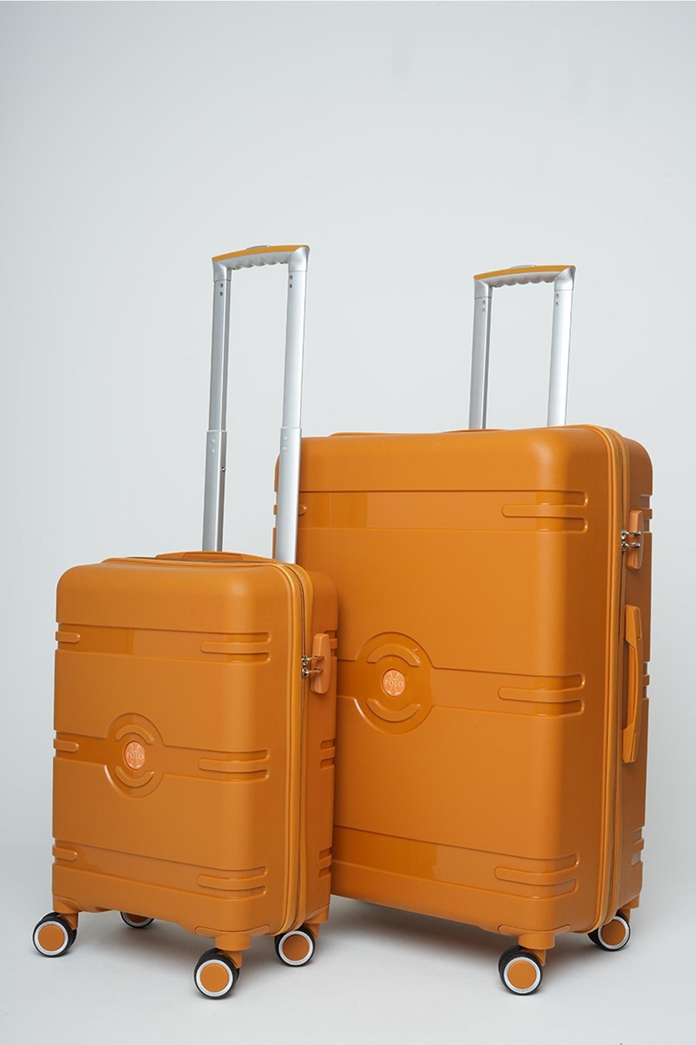 Travel Polo 2'li Valiz Seti (Küçük Büyük) Kırılmaz Turuncu 1015