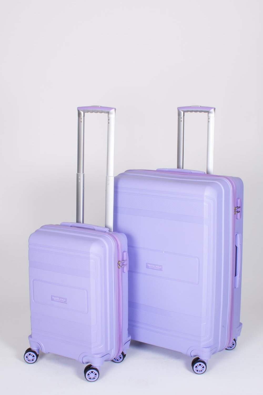 Travel Polo 2'li Valiz Seti (Küçük Büyük) Kırılmaz Lila 1017