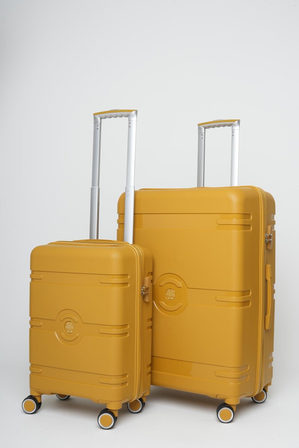 Travel Polo 2'li Valiz Seti (Küçük Büyük) Kırılmaz Kavun 1015