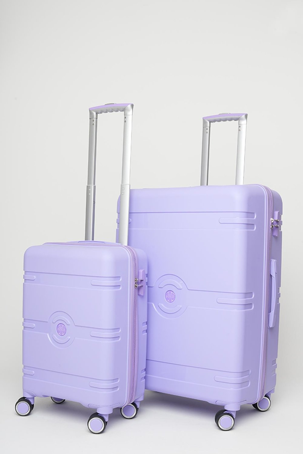 Travel Polo 2'li Valiz Seti (Küçük Büyük) Kırılmaz Lila 1015