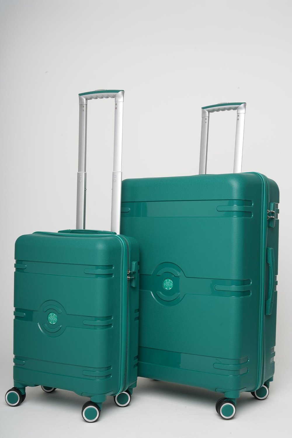 Travel Polo 2'li Valiz Seti (Küçük Büyük) Kırılmaz Cam Göbeği 1015