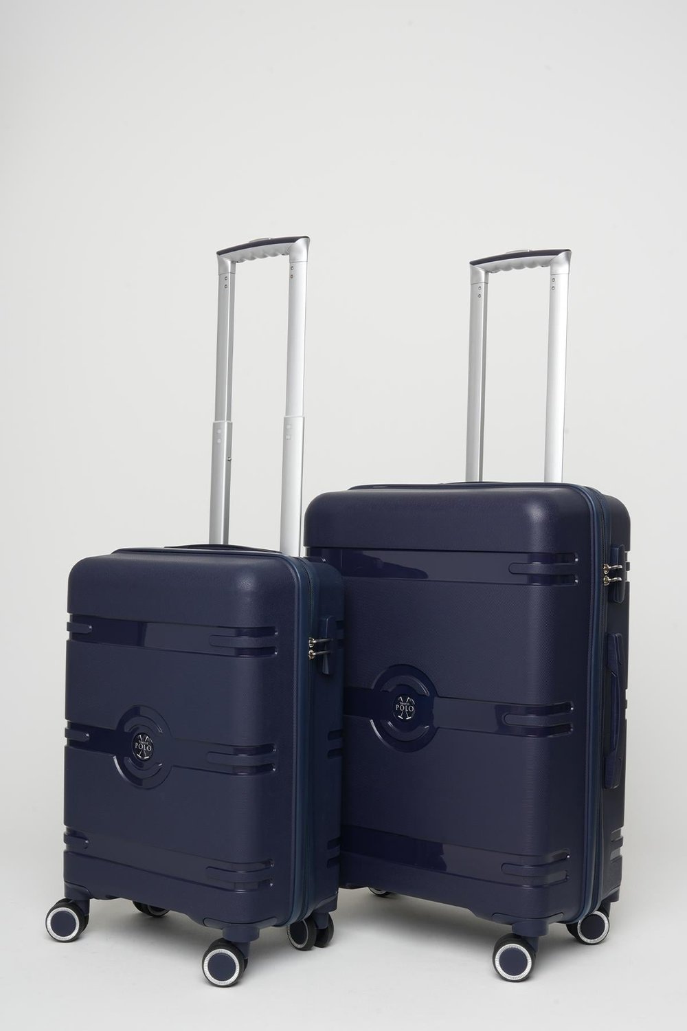 Travel Polo 2'li Valiz Seti (Küçük Orta) Kırılmaz Lacivert 1015