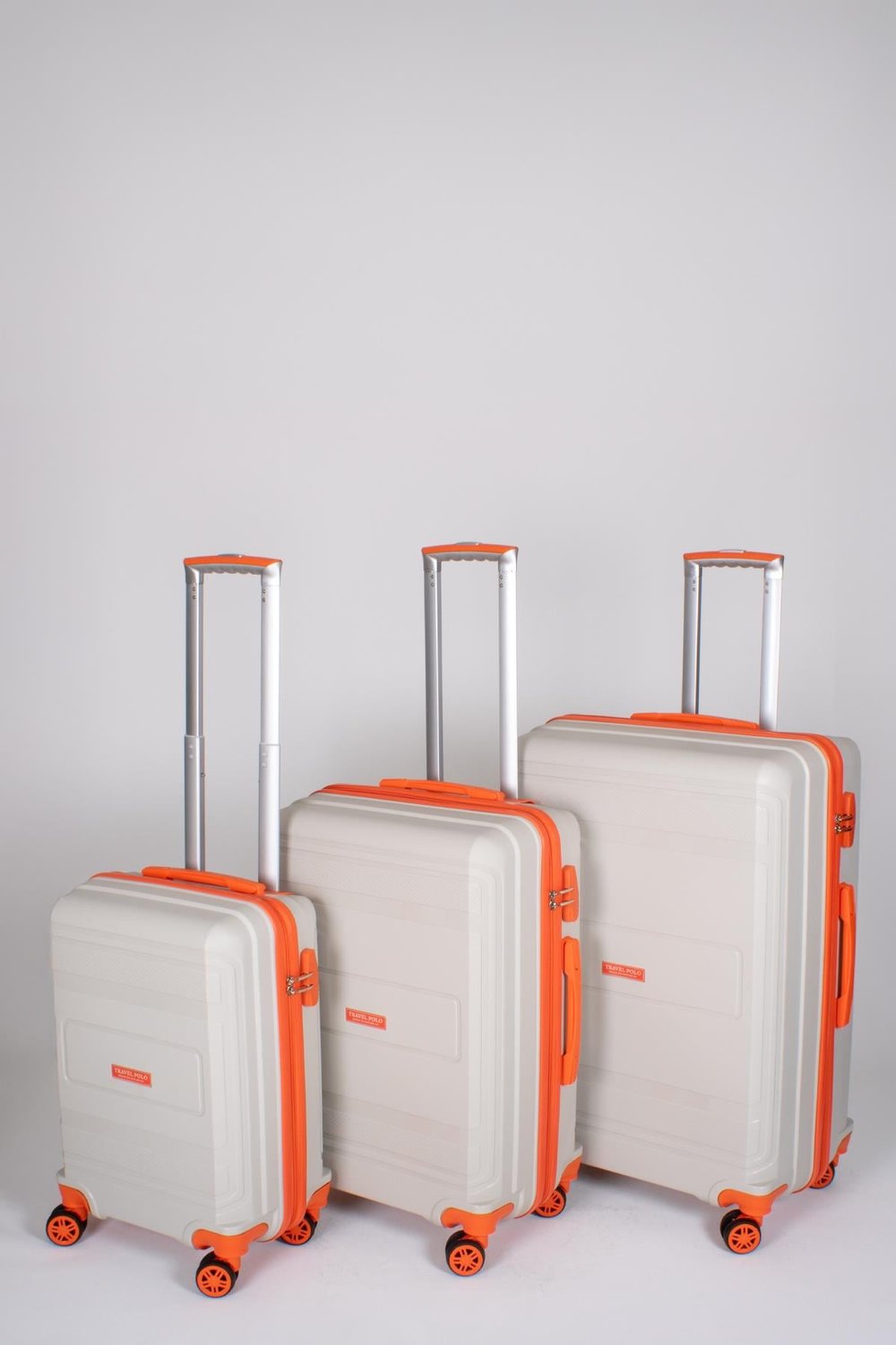 Travel Polo 3'lü Valiz Seti Kırılmaz Krem Turuncu 1017