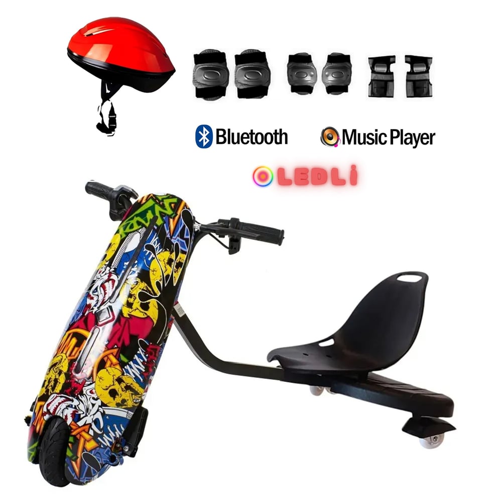Citymate Drift Car Elektrikli Kaykay Bluetooth Dirift Kar Hoverboard Scooter + Koruma Ekipmanı D01