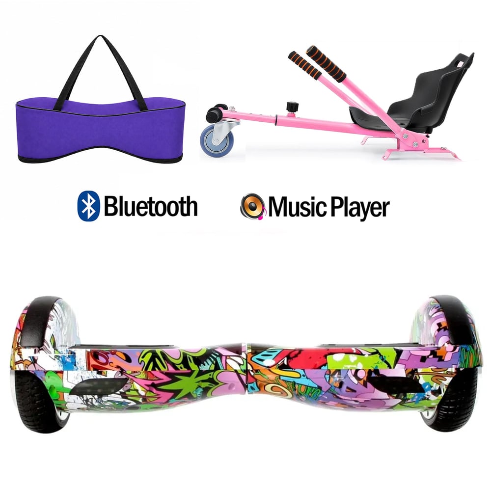 Citymate Elektrikli Kaykay Hoverboard Akıllı Denge 6.5 Inch + HoverKart + Çanta EXTREM PAKET D004 Mor