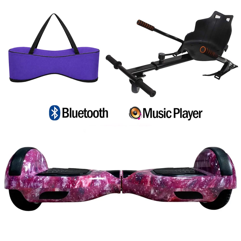 Citymate Elektrikli Kaykay Hoverboard Akıllı Denge 6.5 Inch + HoverKart + Çanta EXTREM PAKET D13 Mor