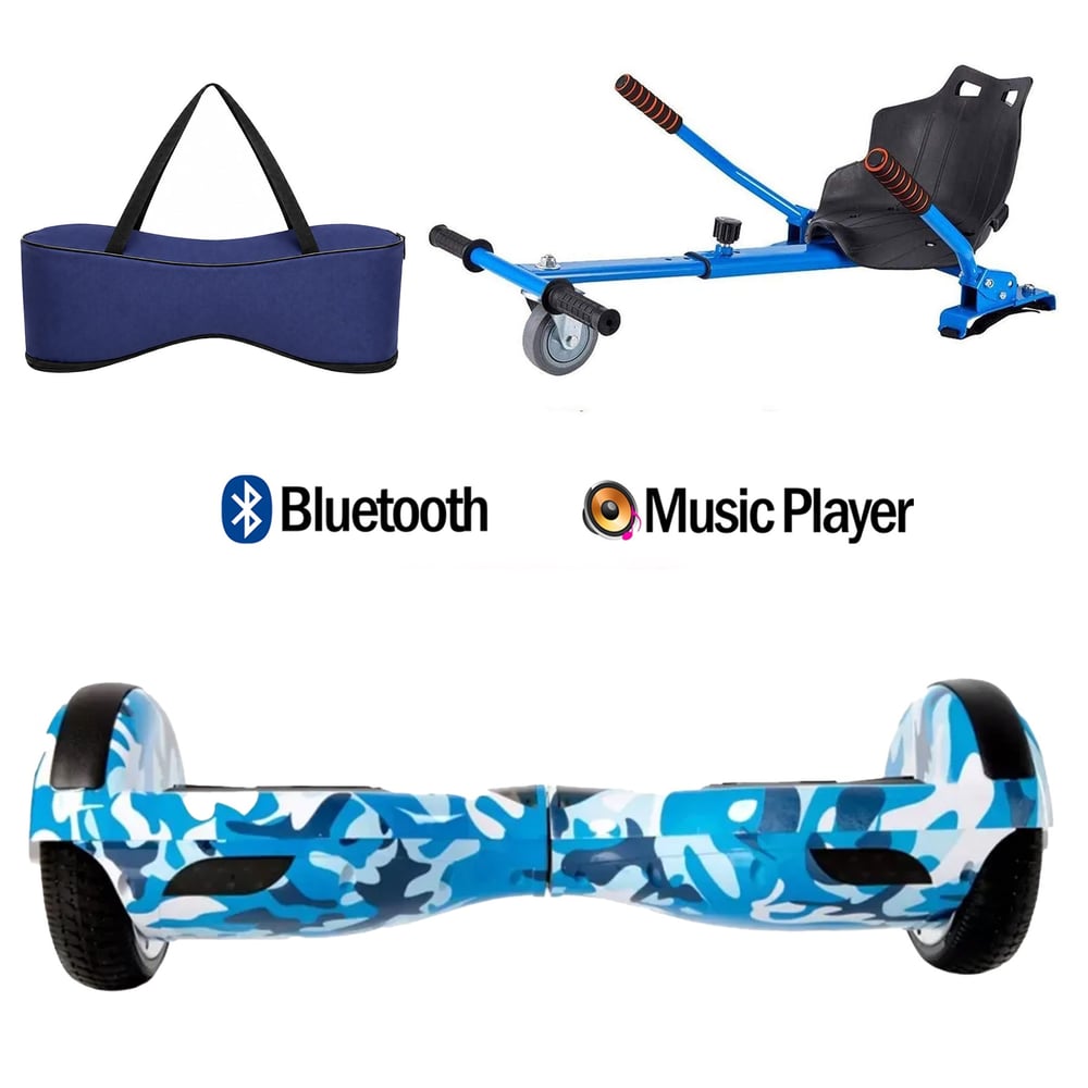 Citymate Elektrikli Kaykay Hoverboard Akıllı Denge 6.5 Inch + HoverKart + Çanta EXTREM PAKET D03 Mavi