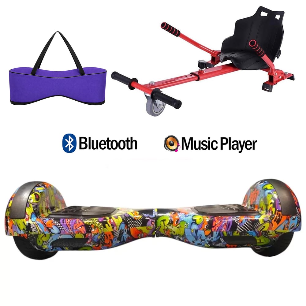 Citymate Elektrikli Kaykay Hoverboard Akıllı Denge 6.5 Inch + HoverKart + Çanta EXTREM PAKET D22 Mor