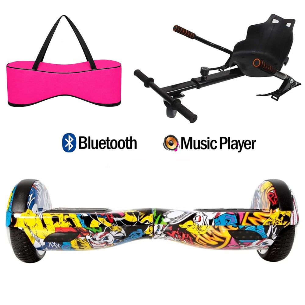 Citymate Elektrikli Kaykay Hoverboard Akıllı Denge 6.5 Inch + HoverKart + Çanta EXTREM PAKET D01 Pembe