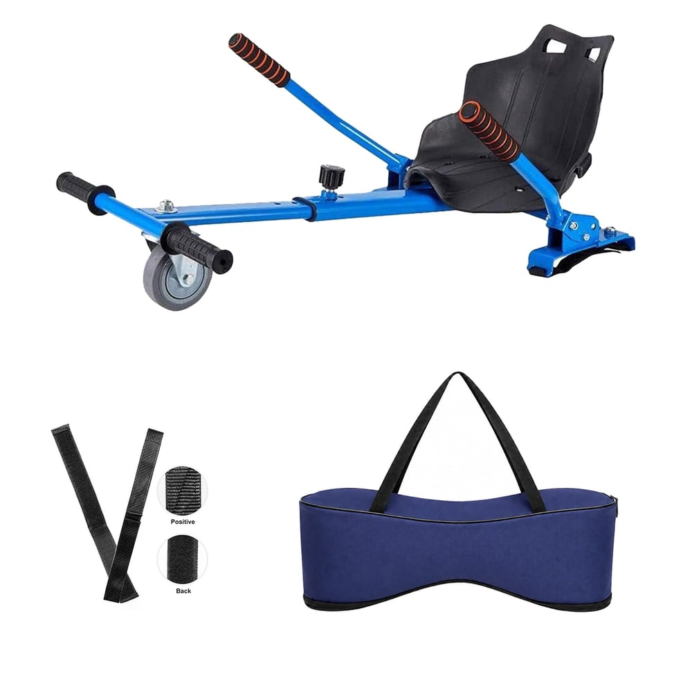 Hoverkart Elektrikli Kaykay Hoverboard Oturma Aparatı 3'Lü Paket Mavi