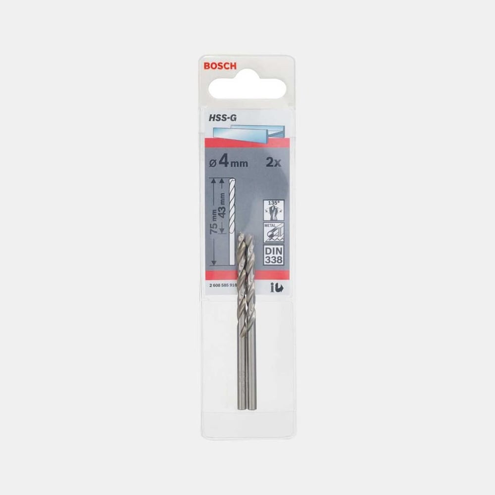 Bosch Metal Matkap Ucu 4x75 mm 2'li Hss-G