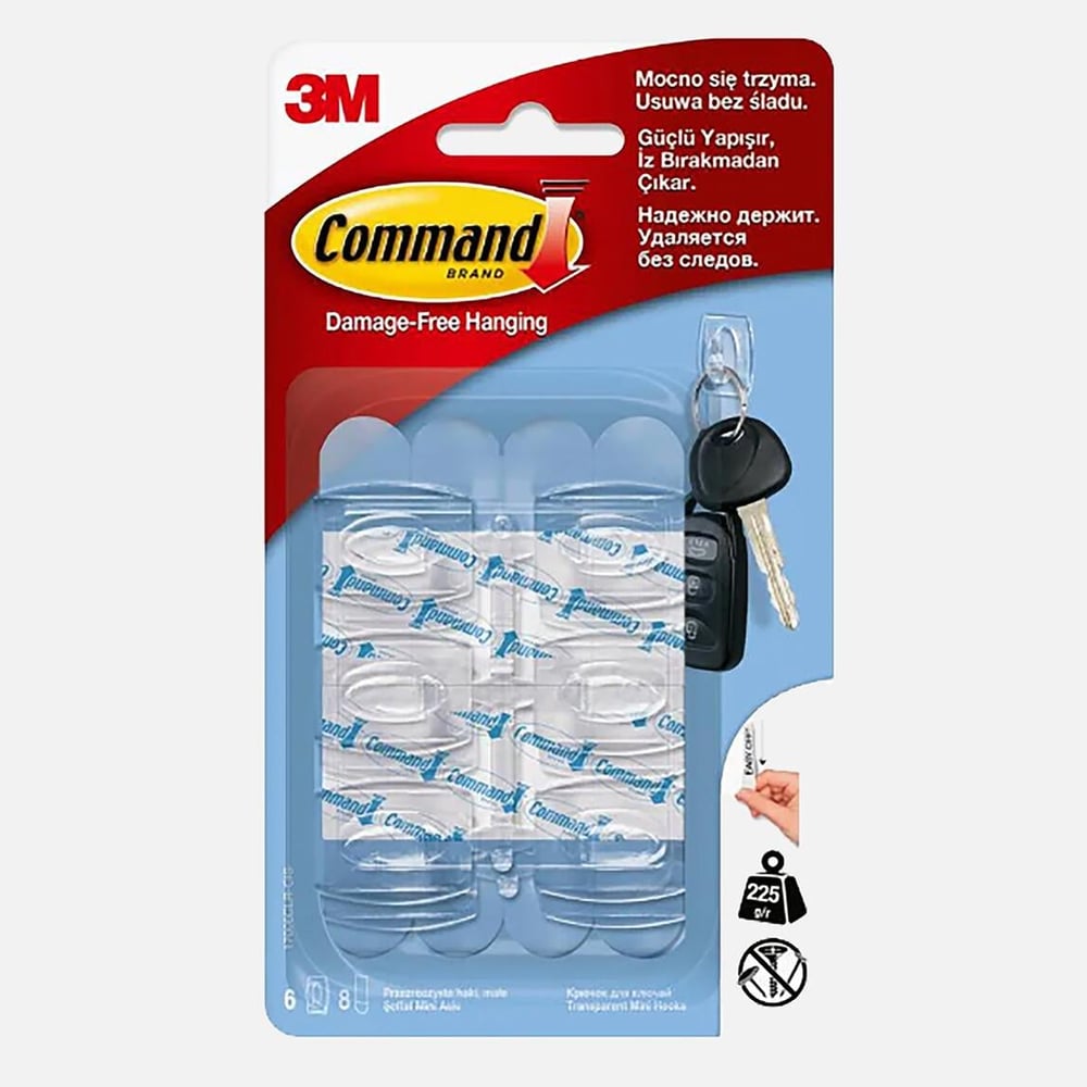 Command Mini Boy Şeffaf Askı